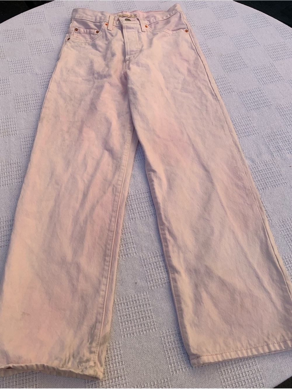 Levi’s Premium Pink Ribcage Straight Ankle Jeans High Rise Size 27